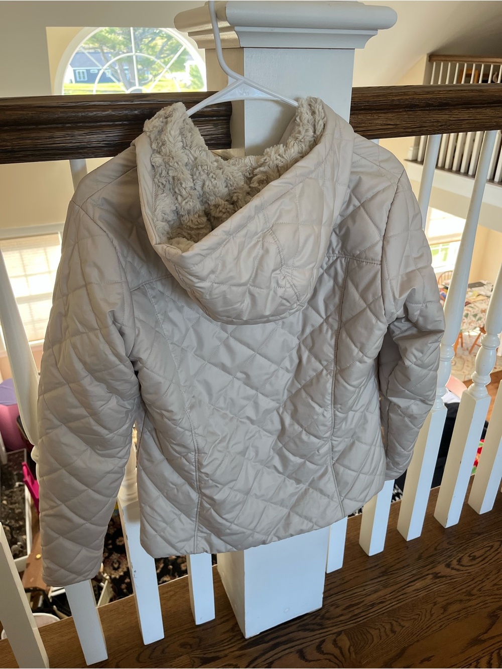Columbia Ladies Cream Quilted Hooded Jacket - Picture 3 of 3